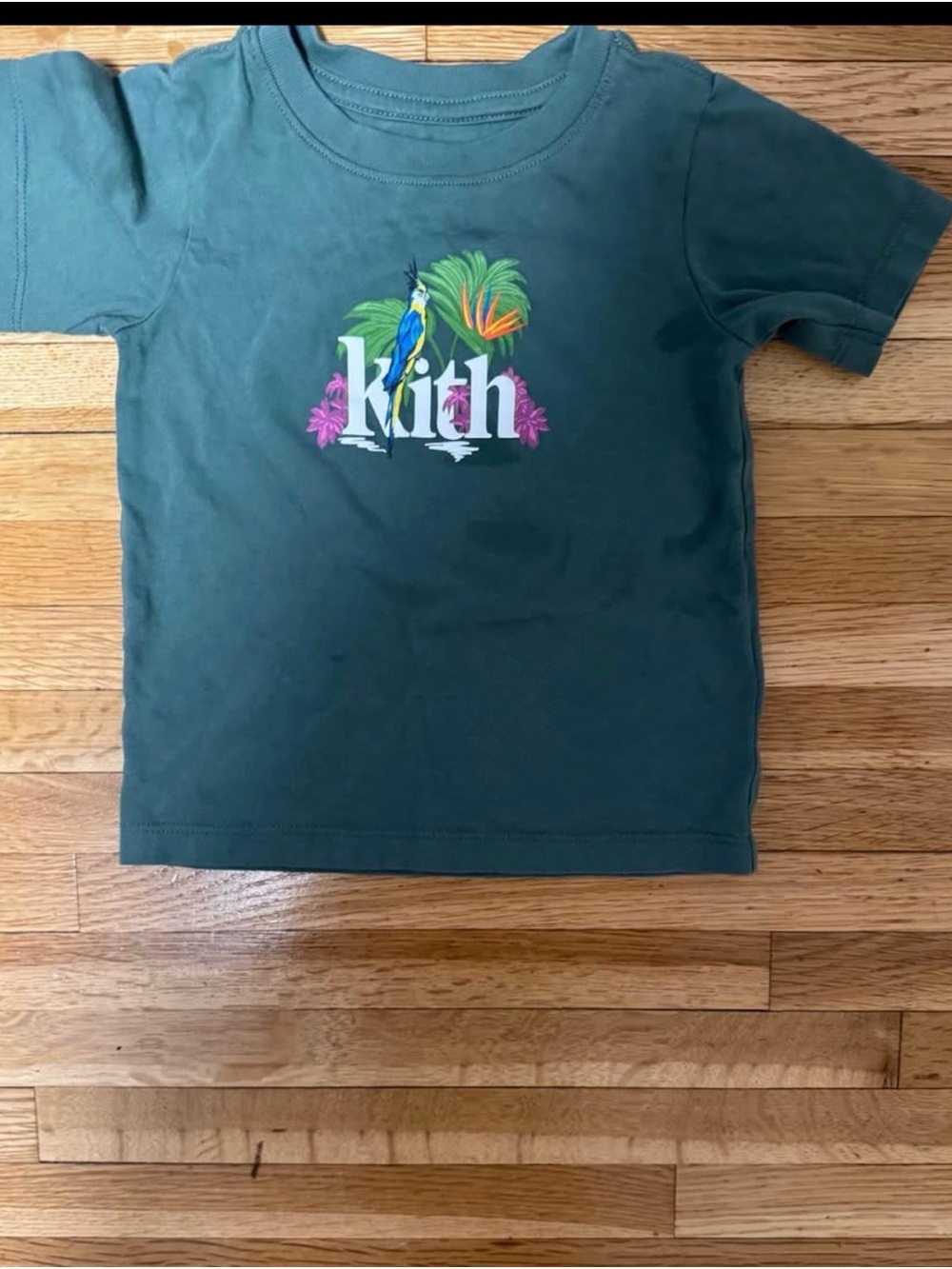 Kith Kids Teal Green Parrot Logo Short Sleeve Tee